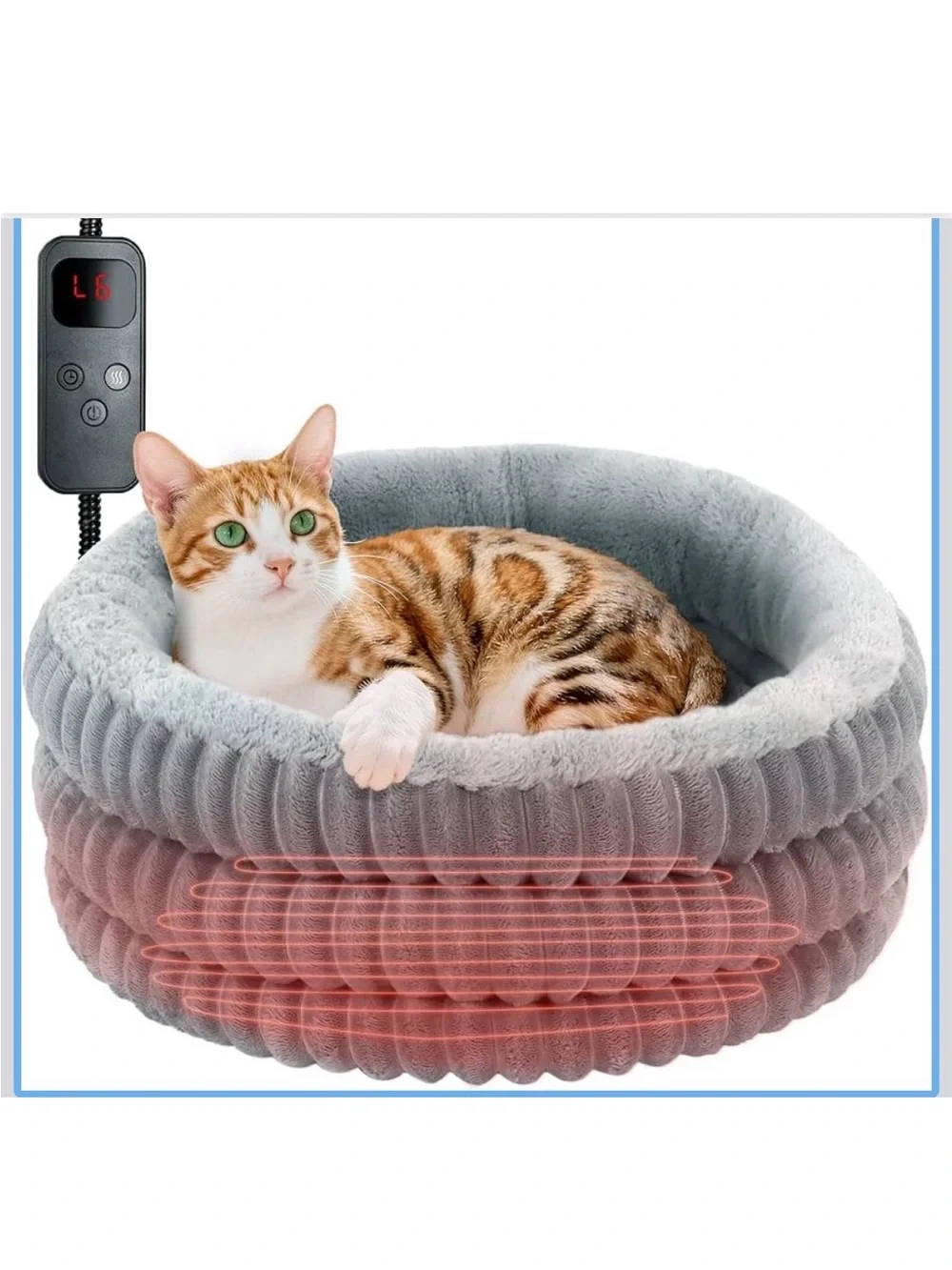 20” Heated Donut Cat Bed & Adjustable Pad - New in Box